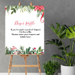 Diaper Raffle Game Winter Red Poinsettia Pinecones Poster<br><div class="desc">Babyduschspel,  Diaper Raffle Poster. Enkelt anpassade. Ändra teckensnitt,  färg storlekt för att göra det unikt för dig. Blockera med inbjudningar,  Napkins,  favör-taggar,  tackkort,  babyduschspel,  välkomstskylt och mycket annat,  besök vår samlingsklocka för julstämning,  babyskor för allt du behöver för att kasta en schysst elegant party.</div>
