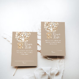 Diaper Raffle Gender Neutral Bear Baby Shower Tilläggskort