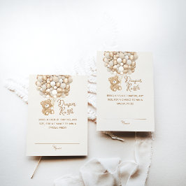 Diaper Raffle Gender Neutral Bear Baby Shower Tilläggskort