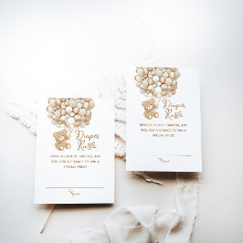 Diaper Raffle Gender Neutral Bear Baby Shower Tilläggskort