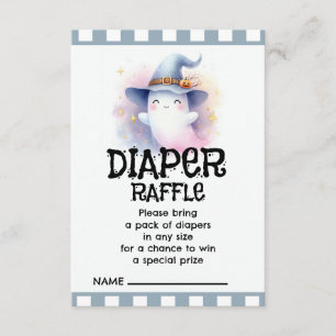 Diaper Raffle Ghost Baby Shower Tilläggskort