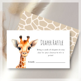 Diaper Raffle | Giraffe Baby Shower Tilläggskort