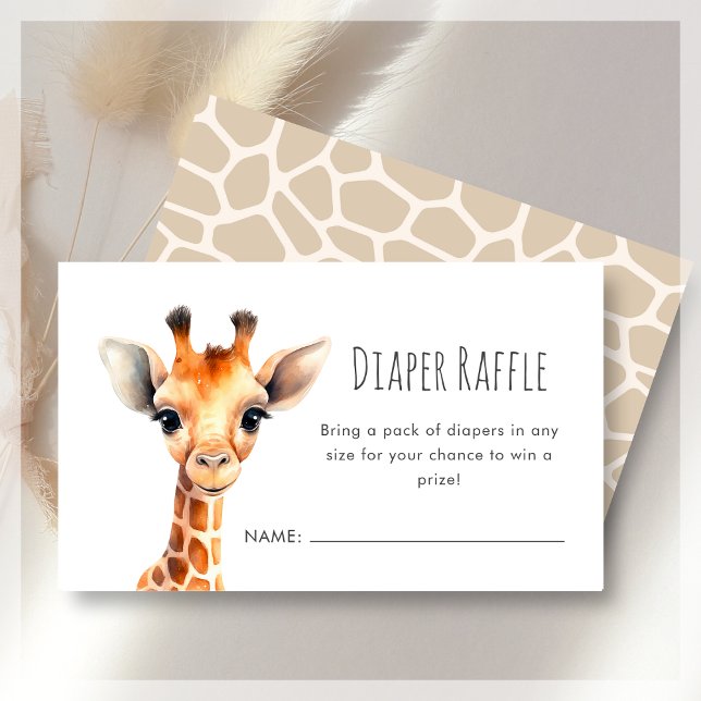 Diaper Raffle | Giraffe Baby Shower Tilläggskort (Skapare uppladdad)