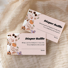 Diaper Raffle Groovy Halloween Ghost Baby Shower Tilläggskort