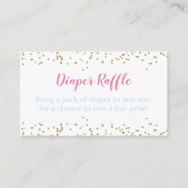 Diaper Raffle Guld Confetti Boy & Baby Shower Tilläggskort