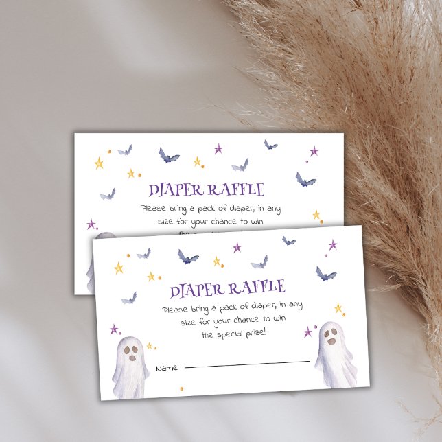 Diaper Raffle Halloween Baby Shower Tilläggskort (Diaper Raffle Halloween Baby Shower Enclosure Card)
