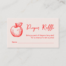 Diaper Raffle Hand plockade Apple Fall Baby Shower Tilläggskort