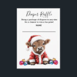 Diaper Raffle Highland Cow Santa Baby Tilläggskort<br><div class="desc">Den här designen kan vara personlig i det område som tillhandahålls genom att ändra fotot och/eller text. Du kan också anpassa den genom att klicka på Anpassa den här mallen och sedan välja klicka för att anpassa ytterligare alternativ och ta bort eller ändra färg i bakgrunden, lägga till text, ändra...</div>