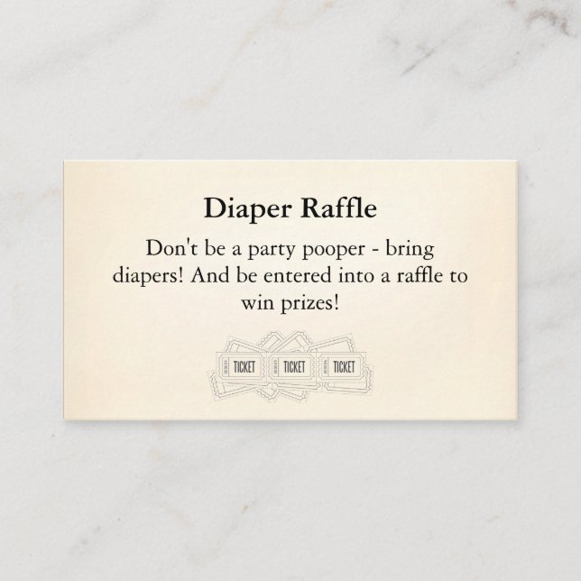 Diaper Raffle Insert Tilläggskort (Framsida)