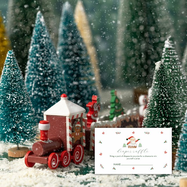 Diaper Raffle It's Cold Outside Santa Baby Shower Tilläggskort (Diaper Raffle It's Cold Outside Santa Baby Shower Enclosure Card)