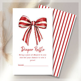 Diaper Raffle jul Coquette Bow Baby Shower Tilläggskort