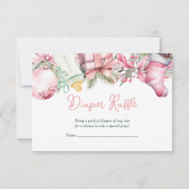 Diaper Raffle jul Santa Rosa Baby Shower Inbjudningar
