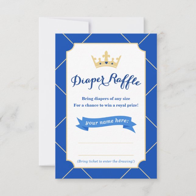 Diaper Raffle-kort | Prince ThBästa Babykläder Inbjudningar (Framsida)