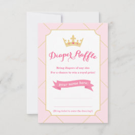 Diaper Raffle-kort | Princess Baby Shower Girl Inbjudningar