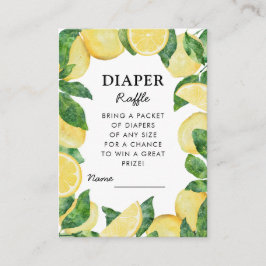 Diaper Raffle Lemon Baby Shower Tilläggskort