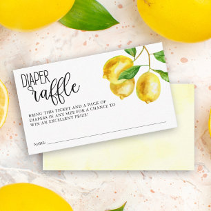 Diaper Raffle Lemon Watercolor Baby Shower Tilläggskort