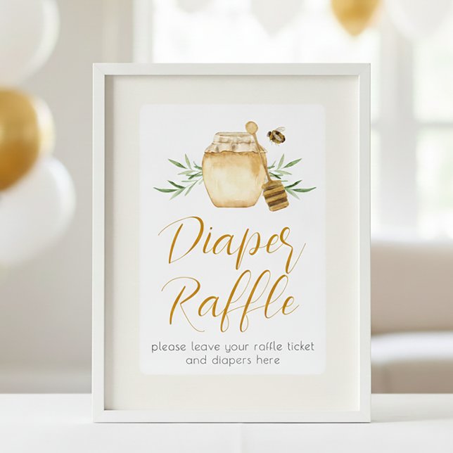 Diaper Raffle Little Honey Bee Baby Shower Table  Poster (Skapare uppladdad)
