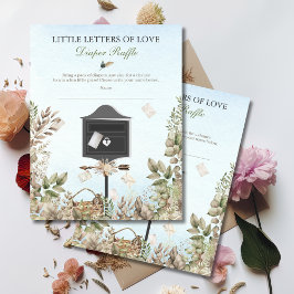 Diaper Raffle Little Love Letters Baby Shower Anteckningskort