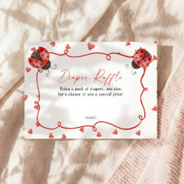 Diaper Raffle Love Bug Baby Shower Tilläggskort