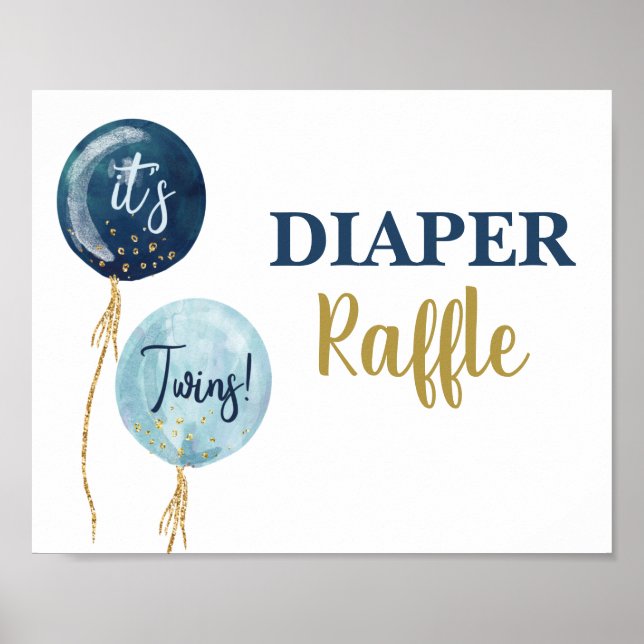 Diaper Raffle marin blue twin-pojkar Poster (Framsidan)