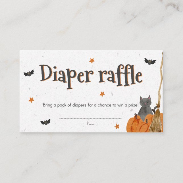 Diaper Raffle med söt Halloween-tema Tilläggskort (Framsida)