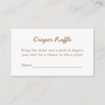 Diaper Raffle Minimalist Gentle Brown