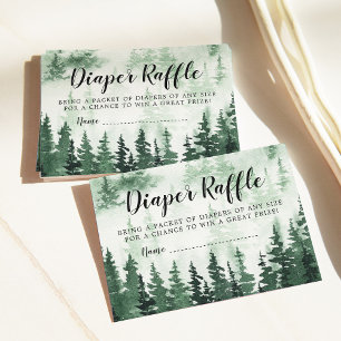 Diaper Raffle Misty Forest Baby Shower Tilläggskort