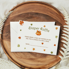 Diaper Raffle Modern Fall Pumpkin Baby Shower Tilläggskort