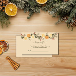 Diaper Raffle Modern Torkad Citrus Jul Tilläggskort