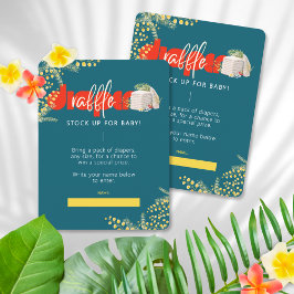 Diaper Raffle Mom-osa Theme Baby Shower Card Anteckningskort