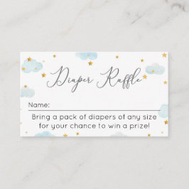 Diaper Raffle Moon & Stars watercolor baby shower Tilläggskort