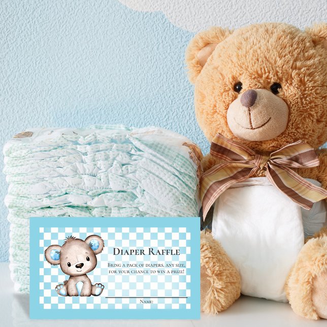 Diaper Raffle Nalle Picnic Baby Shower-spel Tilläggskort (Skapare uppladdad)