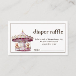 Diaper Raffle Nalle Twin Girls Baby Shower Tilläggskort