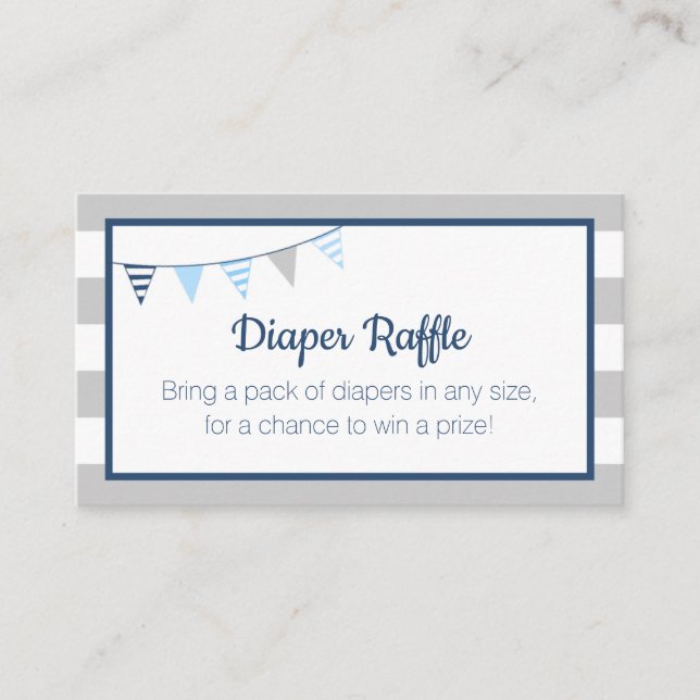 Diaper Raffle Nautical Ahoy Boy Blue Shower Tilläggskort (Framsida)