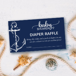 Diaper Raffle Nautical Anchor Navy Tilläggskort