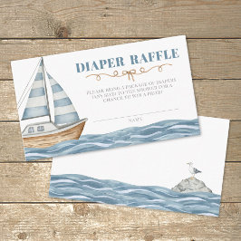 Diaper Raffle Nautical Baby Shower Tilläggskort