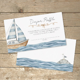 Diaper Raffle Nautical Baby Shower Tilläggskort
