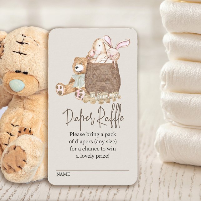 Diaper Raffle Neutralt Boho Nursery Baby Shower Tilläggskort (Skapare uppladdad)