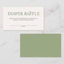 Diaper Raffle Pastel Rosa Blue Blommigt Tilläggskort