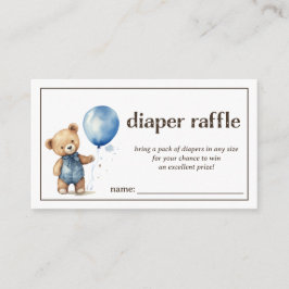 Diaper Raffle Pojke Shower Tilläggskort