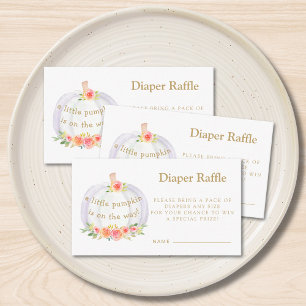Diaper Raffle Pumpkin Fall Baby Shower Tilläggskort