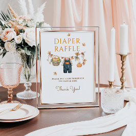 Diaper Raffle Pumpkin Rustic Fall Baby Shower Poster