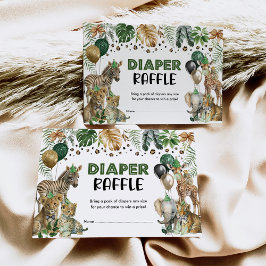 Diaper Raffle Raffle från Greenery Guld Jungle Saf Tilläggskort