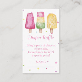Diaper Raffle Redo till Pop Summer Girl Baby Showe Tilläggskort