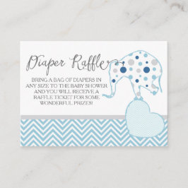 Diaper Raffle Registry Elephant Boy Shower Tilläggskort
