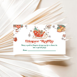 Diaper Raffle Retro jul Baby Shower Party Tilläggskort