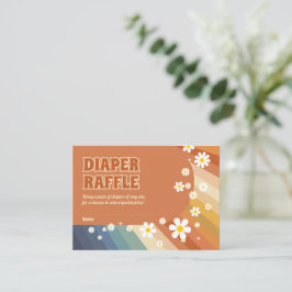 Diaper Raffle Retro Rainbow Hippie Daisy Tilläggskort
