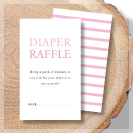 Diaper Raffle | Rosa Baby Shower Tilläggskort