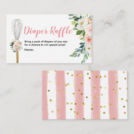 Diaper Raffle Rosa Blommigt  snart till inpiskning Tilläggskort