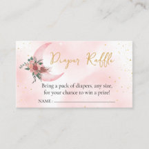 Diaper Raffle Rosa Guld Vi är över Måne
